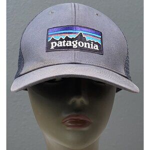 PATAGONIA Adult Adjustable Mesh Snap-Back Gray Embroidered Logo BASEBALL CAP Hat